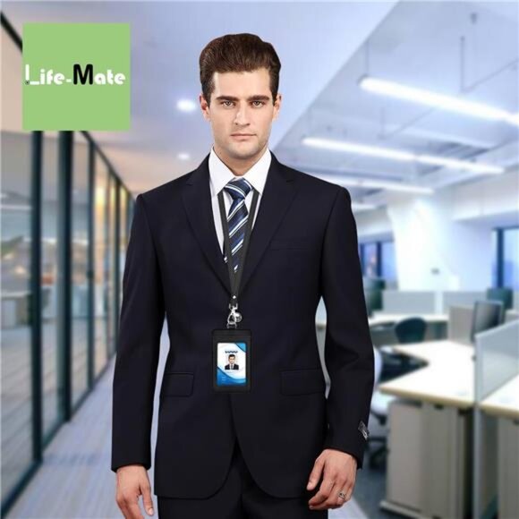 PU Leather ID Badge Holder, Life-Mate ID Badge Holder with 1 Clear ID Window 1 - Picture 6 of 7